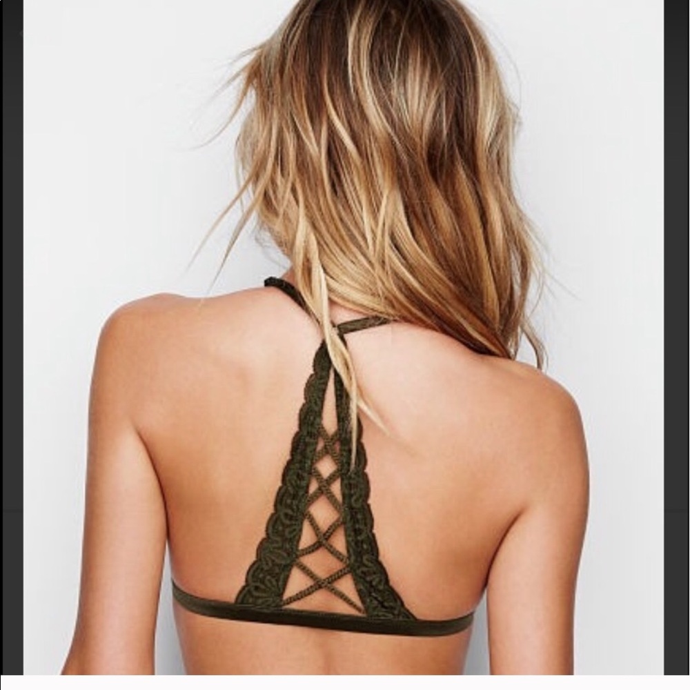 Victoria’s Secret lace Bralette small olive green